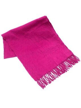 Hermes Cashmere Scarf Embroidery 100% Purple